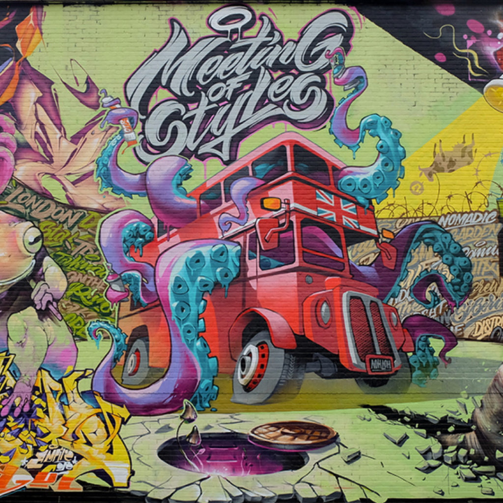 Mezzo - Meeting of Styles (London) bus with tentacles