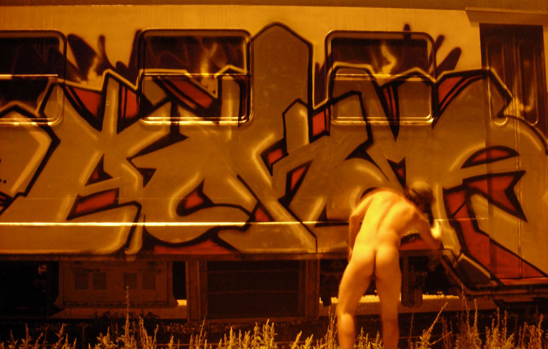 Naked train bombing Acker